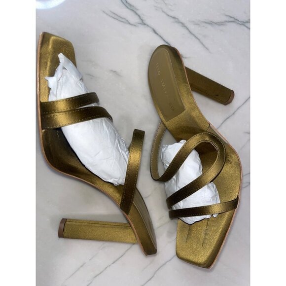 ILIO SMERALDO X Maeve Reilly Strappy Mules in Olive 40 With Box Womens High Heel - Picture 7 of 13